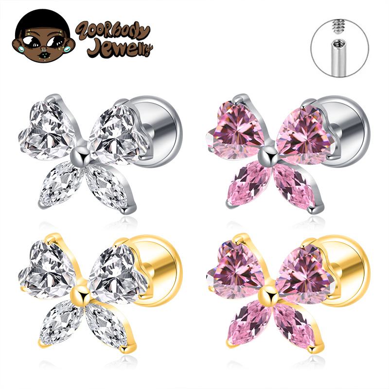 Zoor Body Jewelry - ASTM F136 TItánio corazón CZ arco