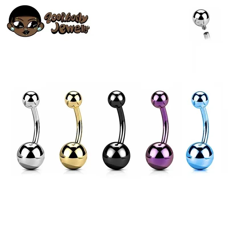Zoor Body Jewelry - Anillo de ombligo perforado de titanio