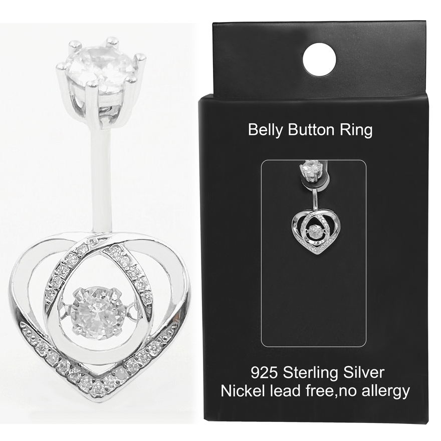 Body Jewelry Materials - Anillo para ombligo, Plata de Ley