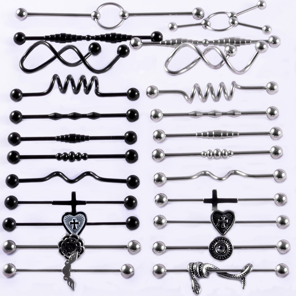 Body Jewelry Industrial - 1 Uds. Anillo de barra Industrial