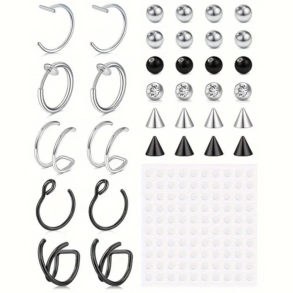 Body Jewelry And Earrings - Piercings falsos, aro de labio falso,