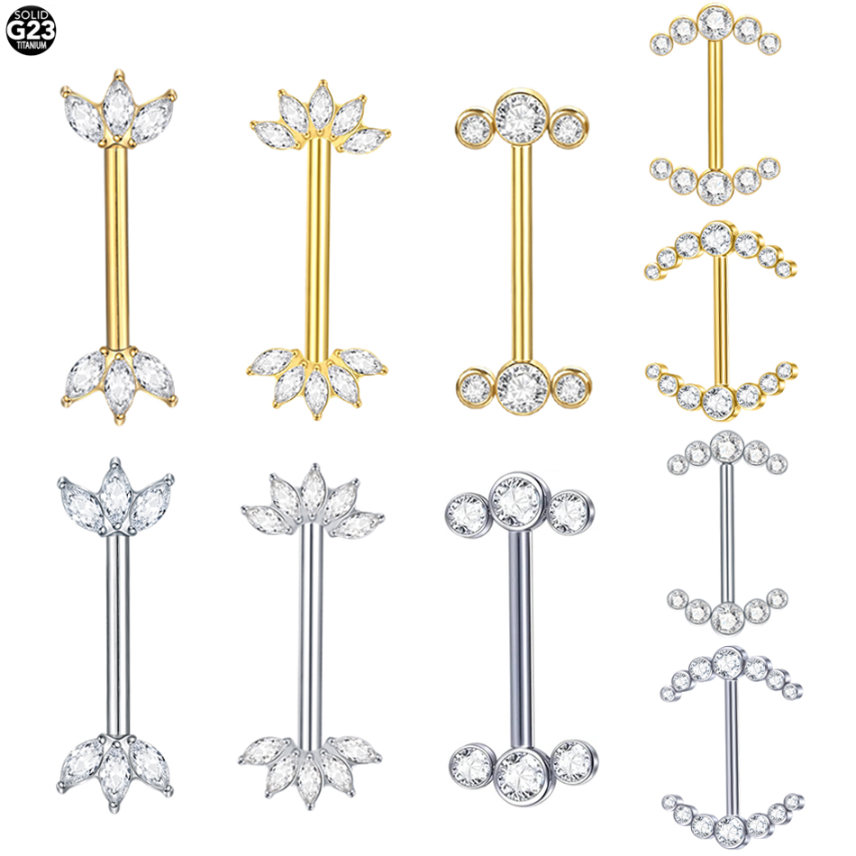 Zoor Body Jewelry - 1 pieza G23 titanio pezón Piercing