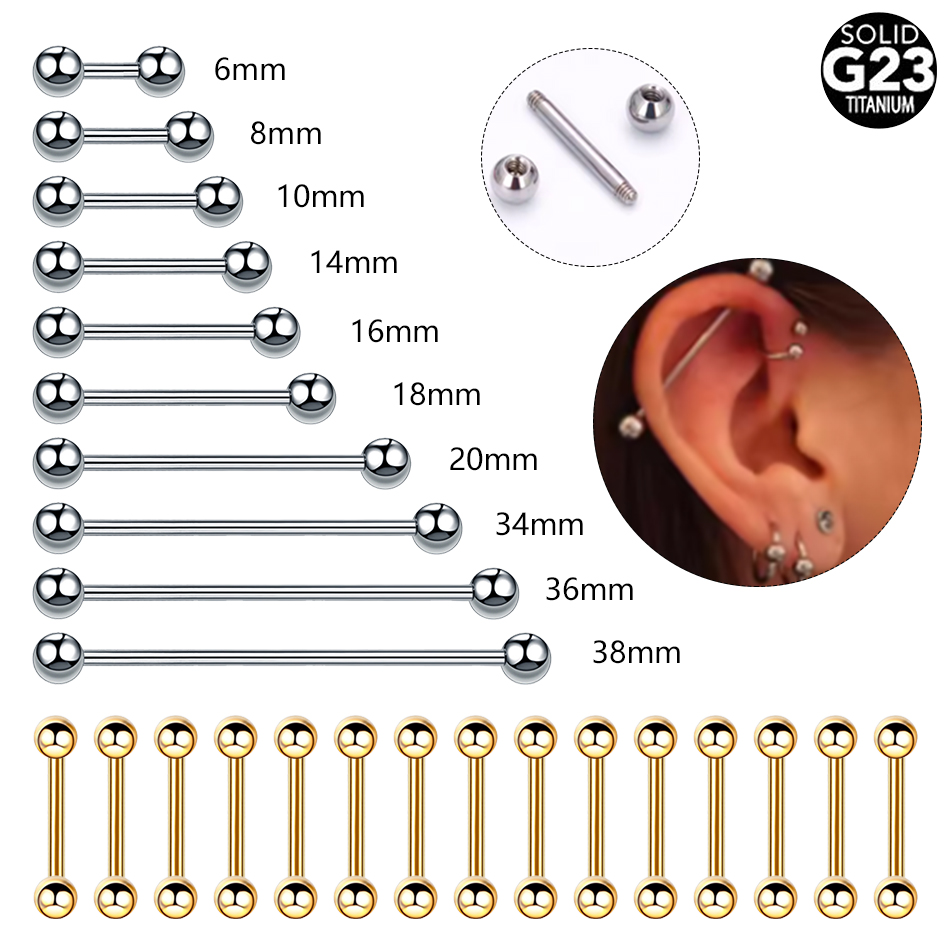 Body Jewelry Industrial - 1/5 Uds. Piercing de hélice de