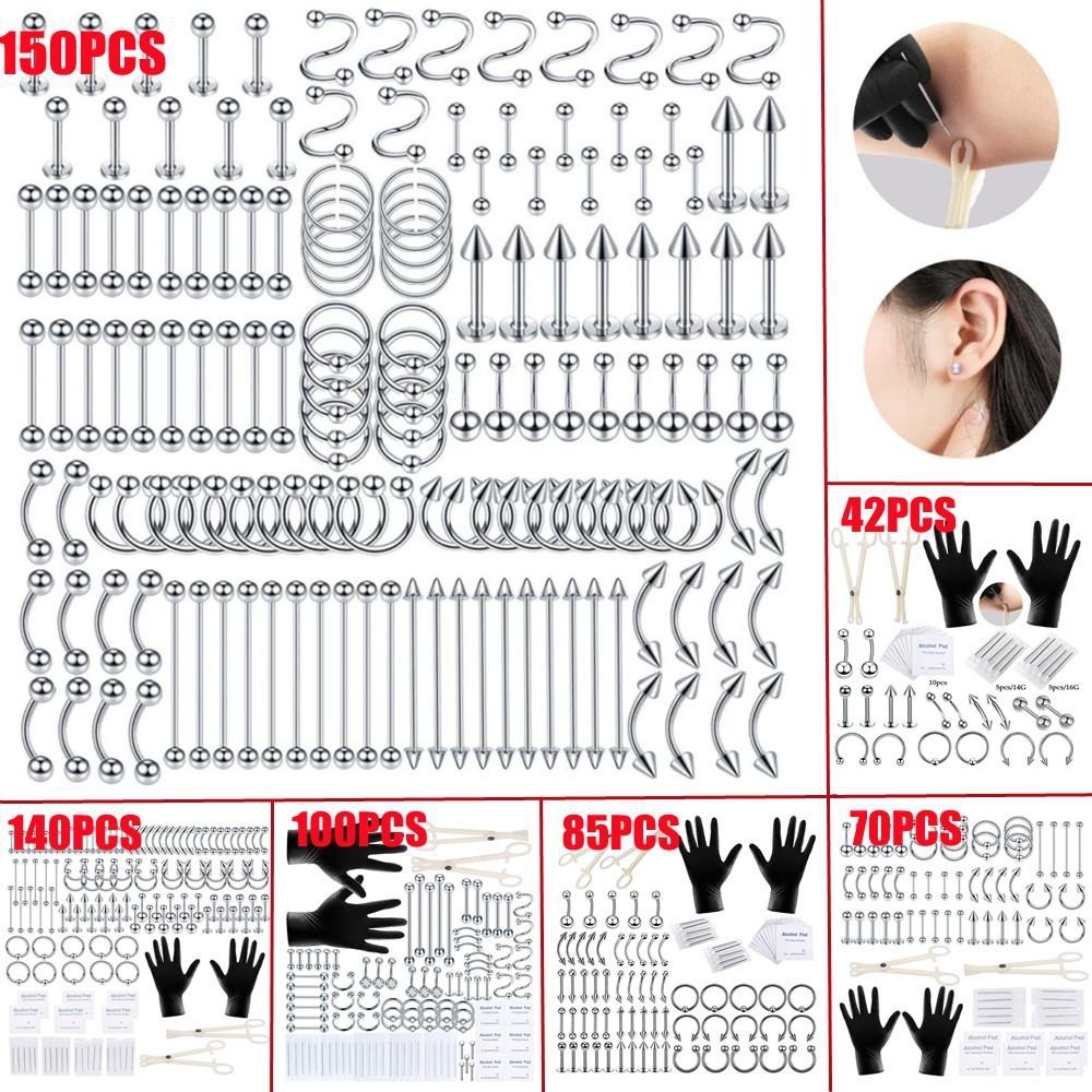 Body Jewelry Kit - Kit de 150/140/85/70/42 Piezas para Piercing