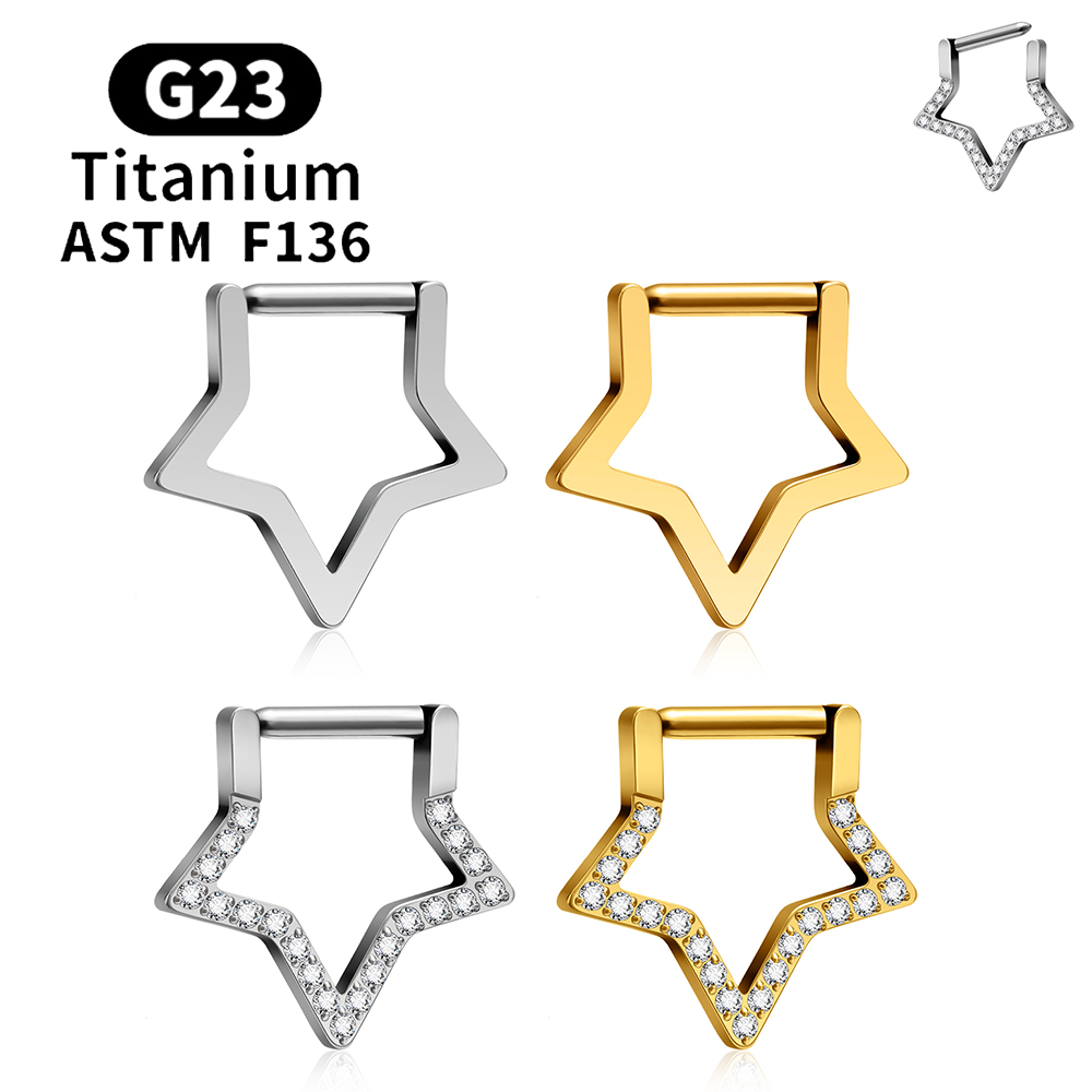 Helix Cartilage Ring - ASTM F136 G23 pendientes de estrella