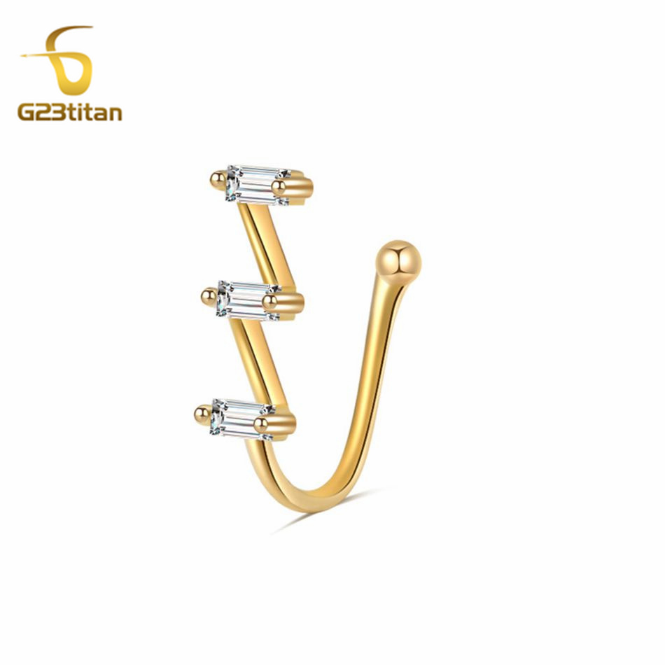 Body Jewelry And Earrings - Anillo de perforación de nariz falsa