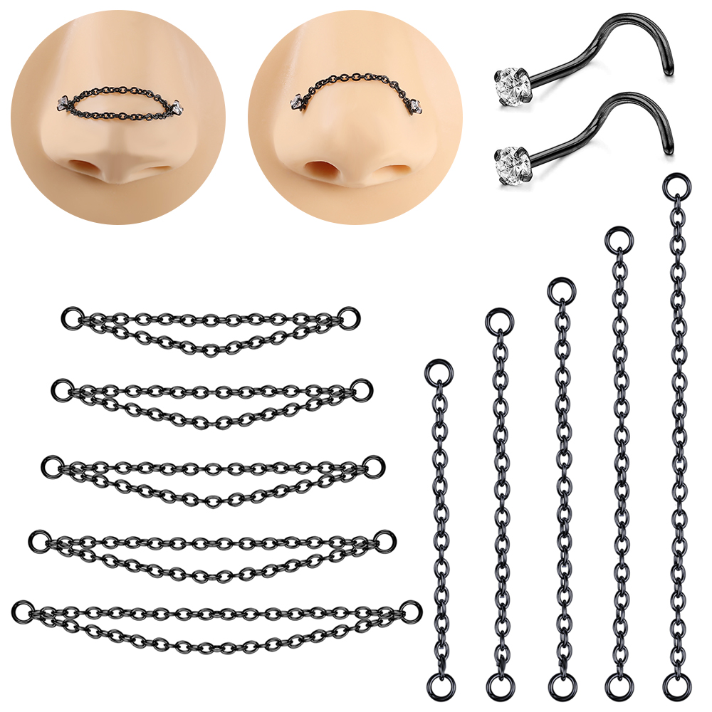 Zs Body Jewelry - AOEDEJ, 1 pieza, placa negra, cadenas