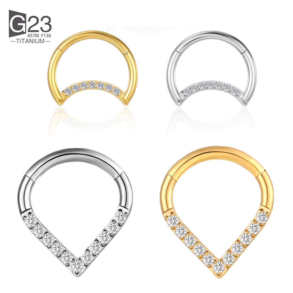 Helix Cartilage Ring - F136 Anillo de segmento de gota