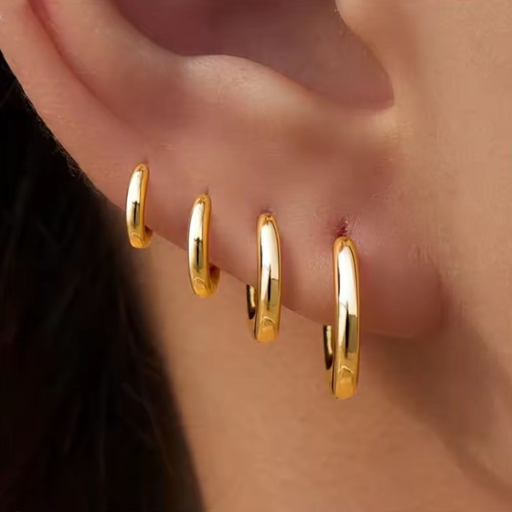 Helix Cartilage Ring - Pendientes de aro circulares de acero