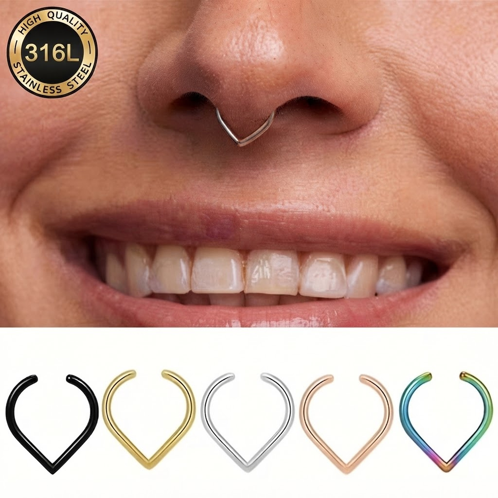 Body Jewelry And Earrings - Juego de 5 Anillos de Nariz