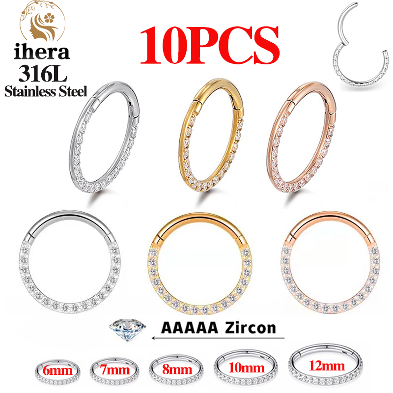 Body Jewelry And Earrings - 1/10PCS Anillos de Nariz de Acero