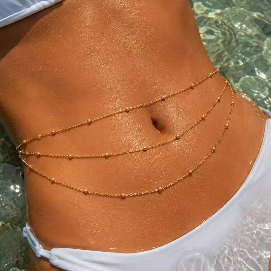 Body Jewelry Waterproof - IngeSight.Z Cadena de Cintura con Cuentas