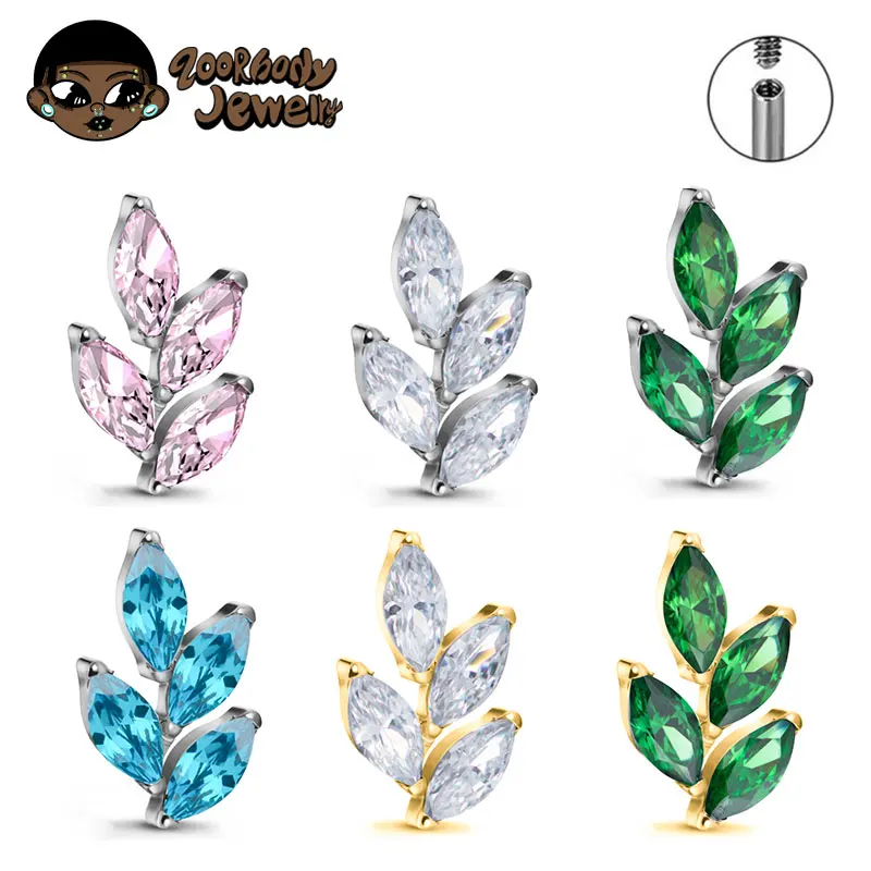 Zoor Body Jewelry - G23 gema de titanio CZ oreja