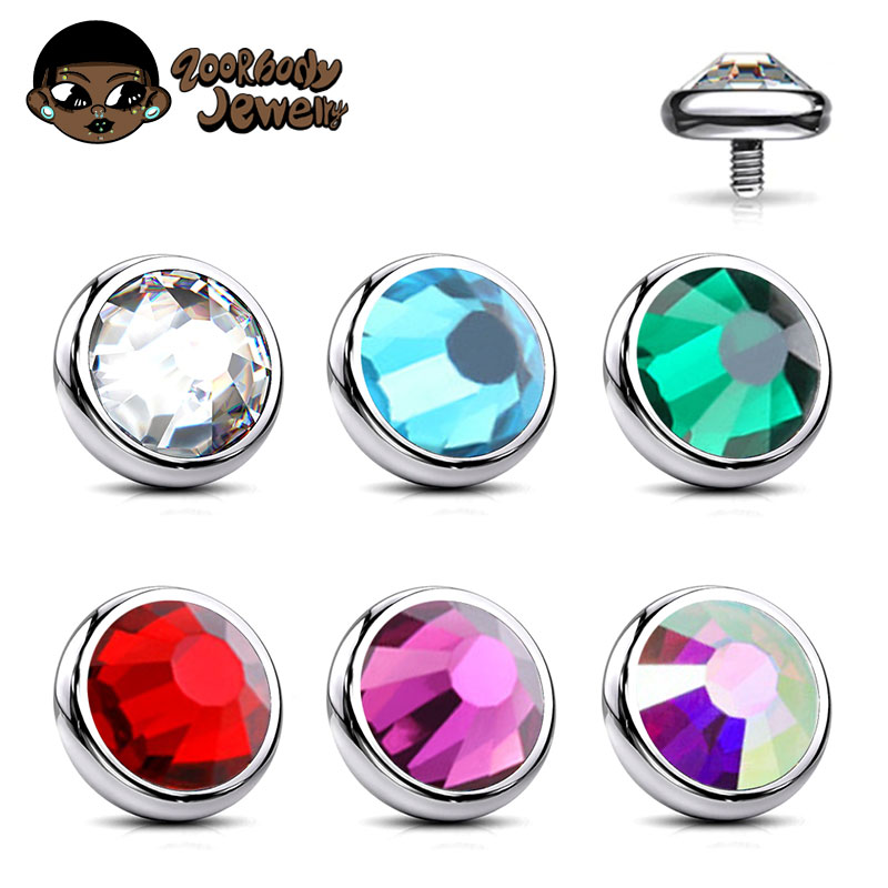 Zoor Body Jewelry - 1 Uds ASTM F136 bisel de