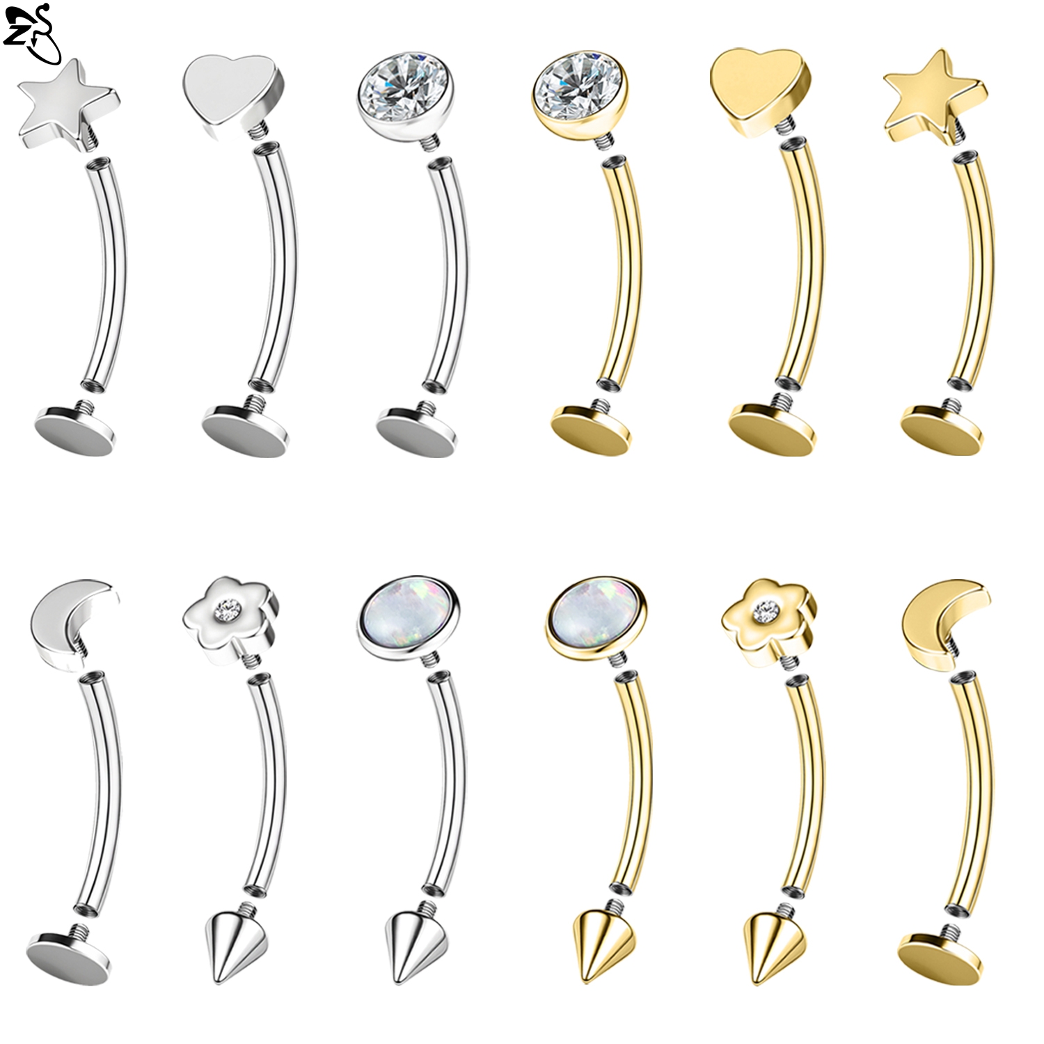 Zs Body Jewelry - ZS 1 pieza 16G de acero