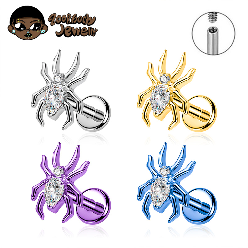 Zoor Body Jewelry - ASTM F136 titanio 16G 18G araña