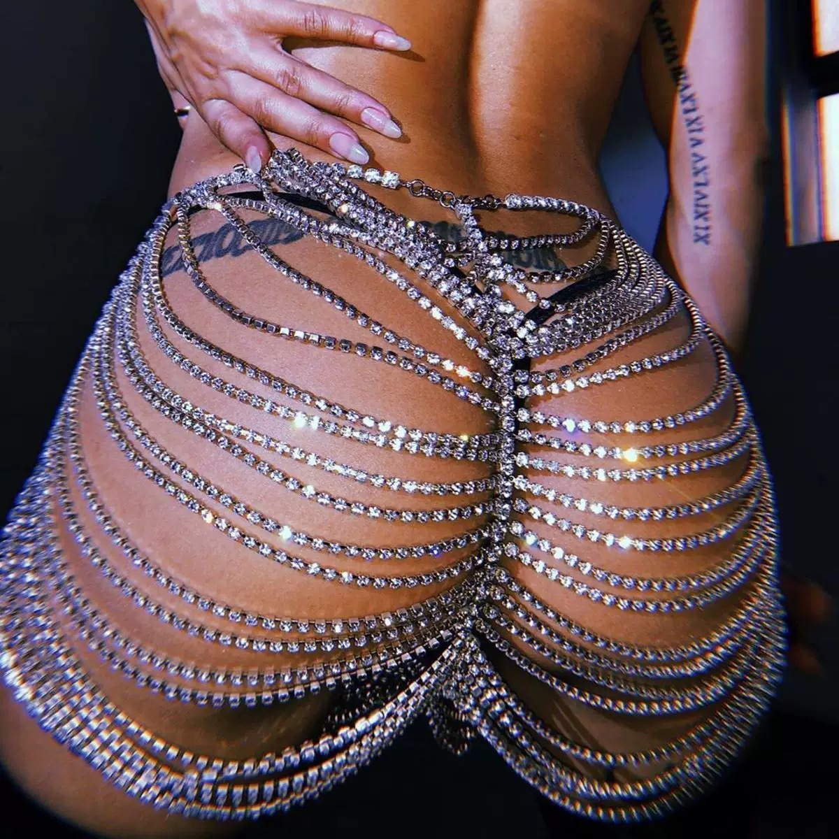 1 pieza Cadena de cintura sexy - Body Jewelry Rhinestone reseña y precio