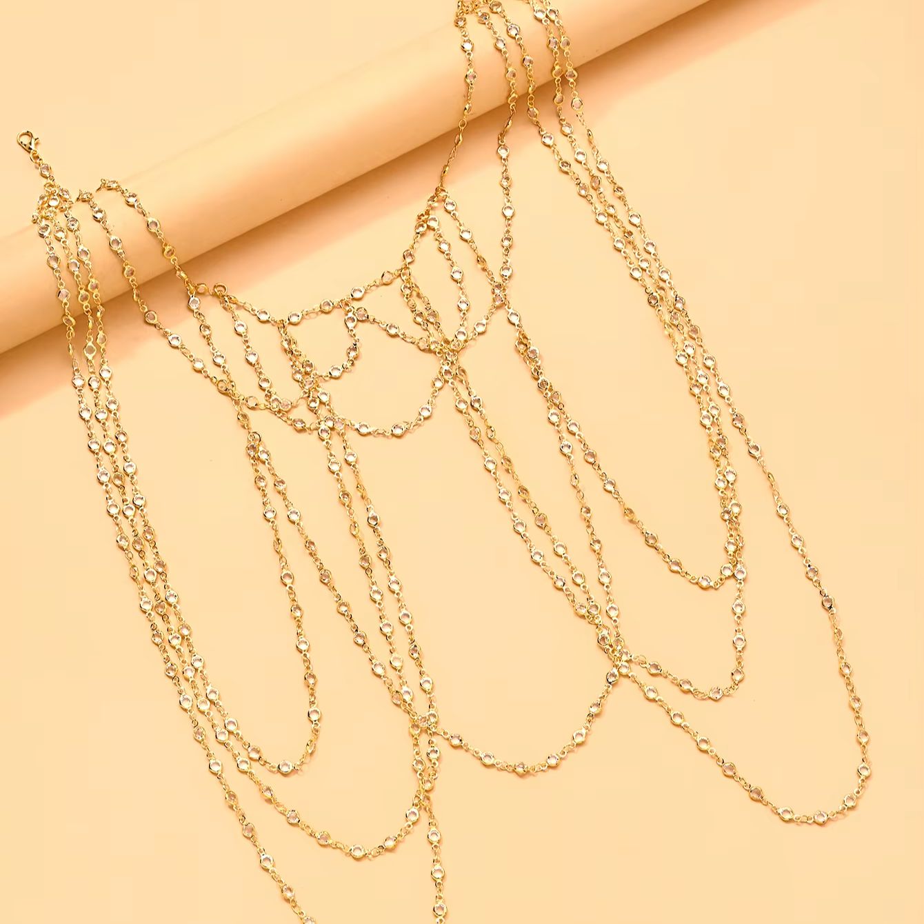Cadena corporal de oro y plata - Body Jewelry Rhinestone reseña y precio
