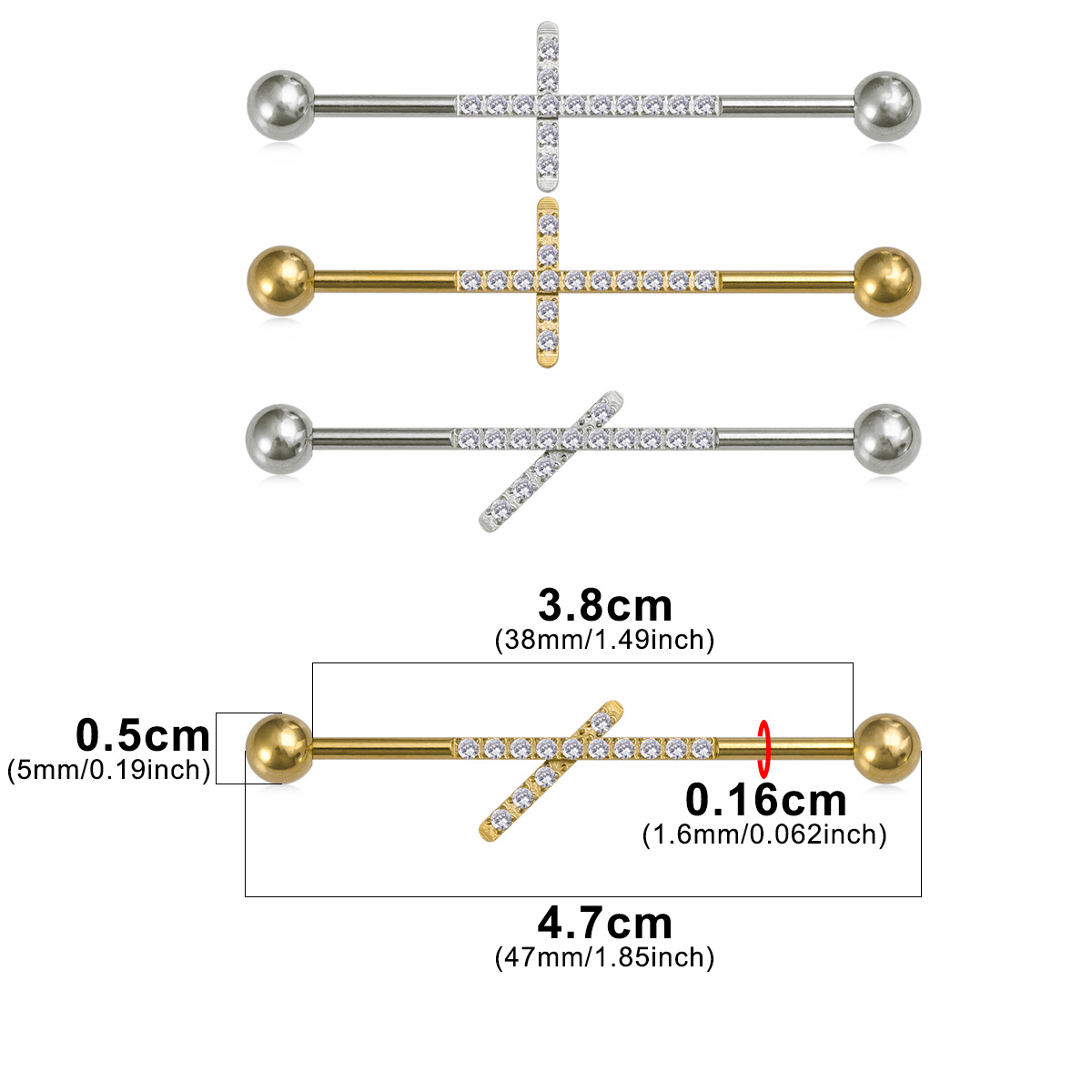 1 unidad de Pendiente Industri - Body Jewelry Industrial reseña y precio