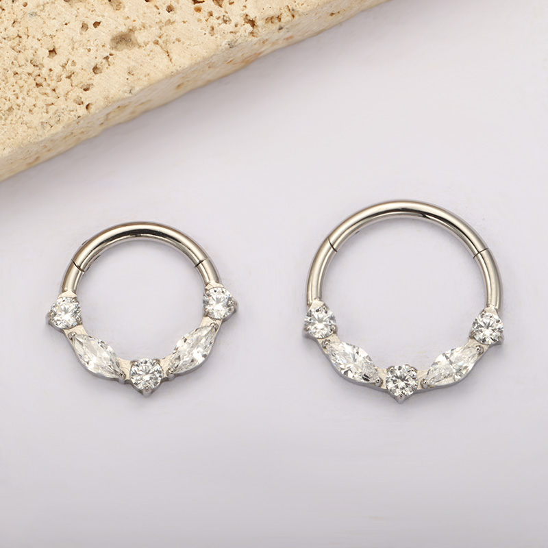 ASTM F136 titanio marquesa CZ  - Zoor Body Jewelry reseña y precio