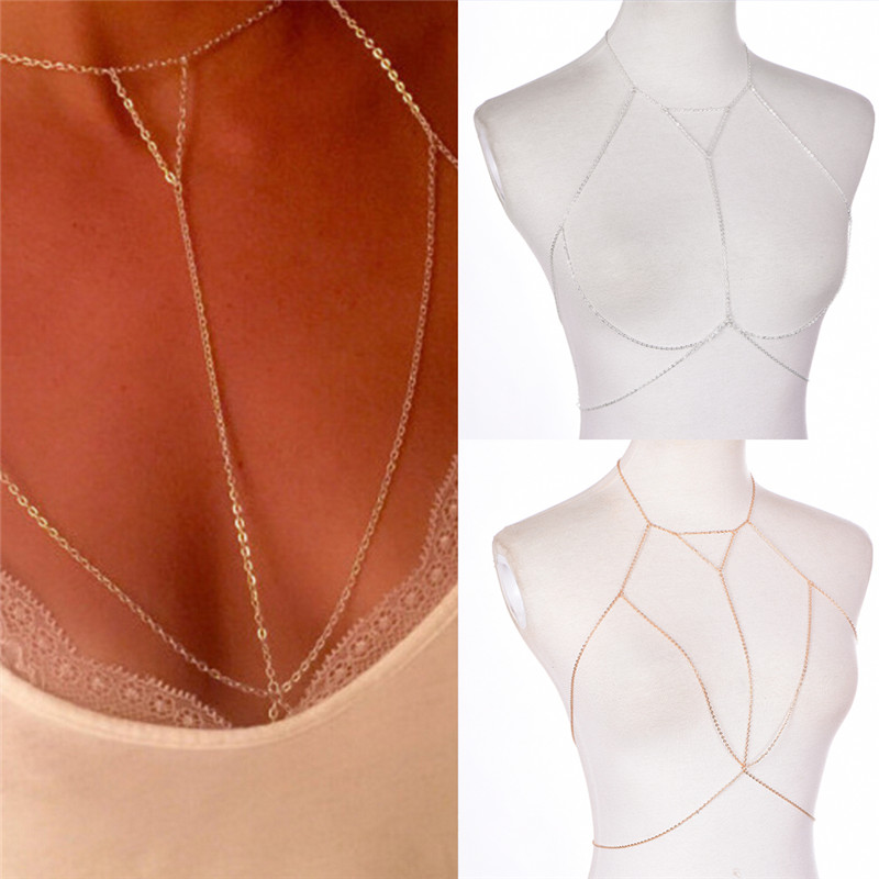 Sujetador de cadena de eslabon - Body Jewelry Online reseña y precio