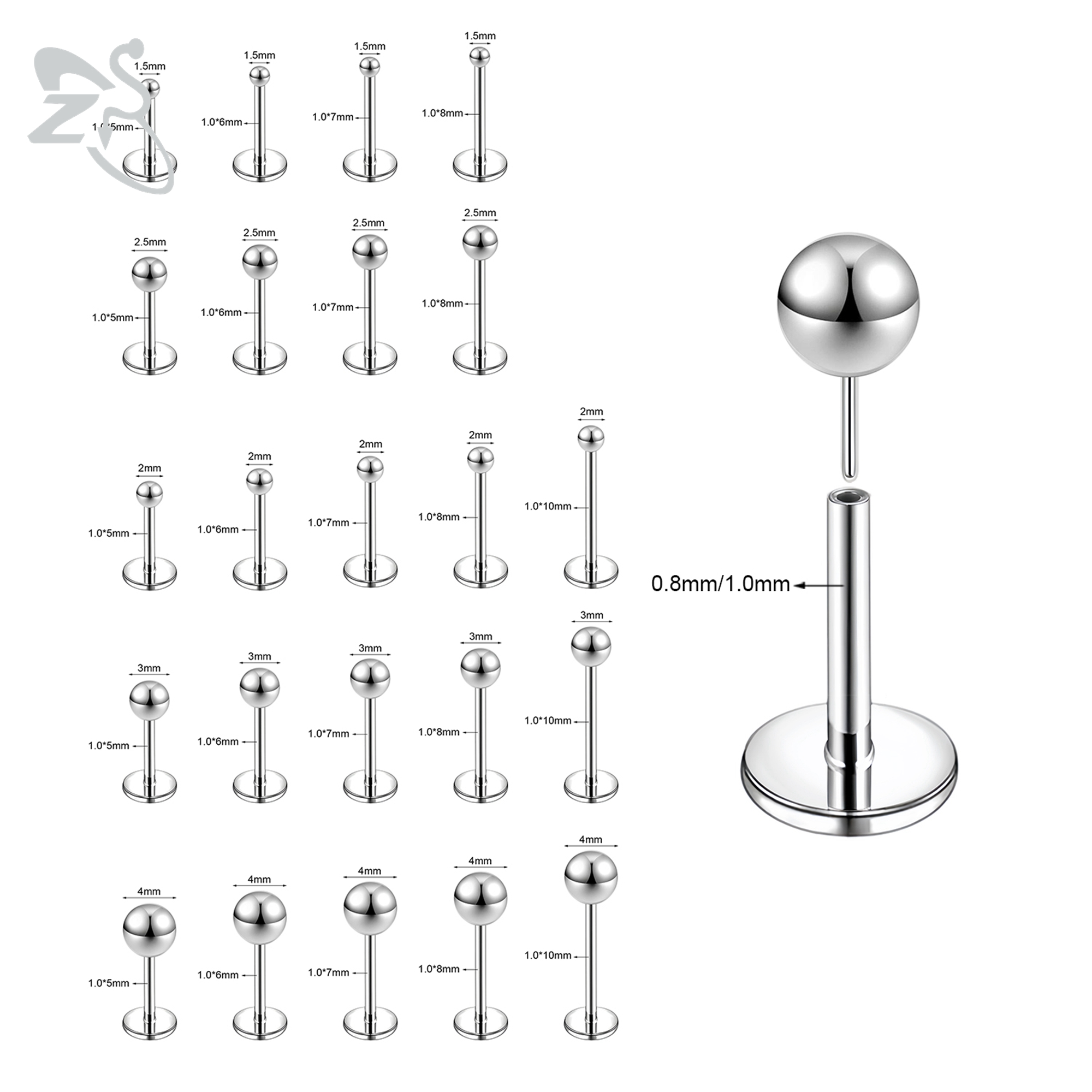 ZS 10 unids/lote estilo enchuf - Zs Body Jewelry reseña y precio