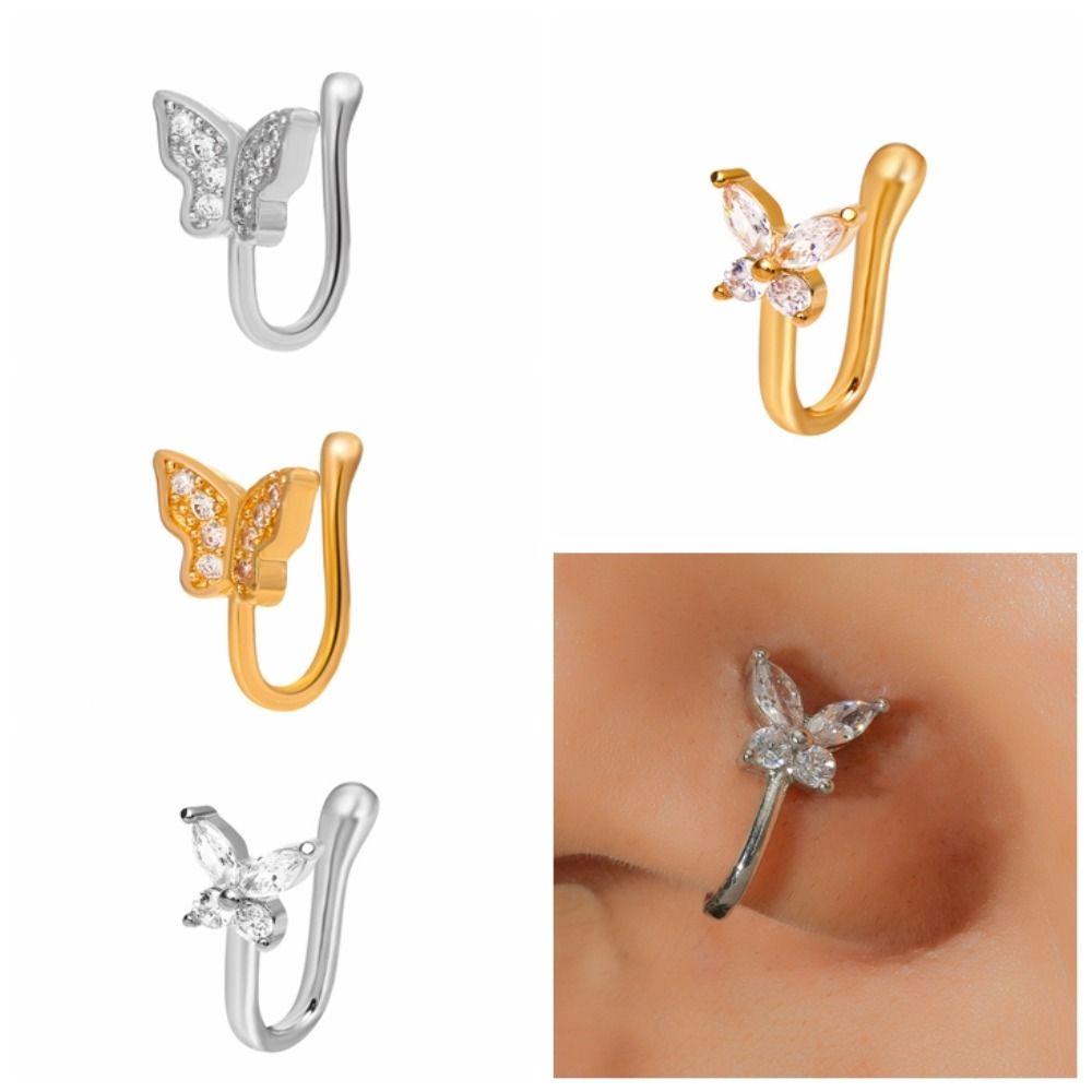 Anillo de nariz de mariposa co - Body Jewelry And Earrings reseña y precio