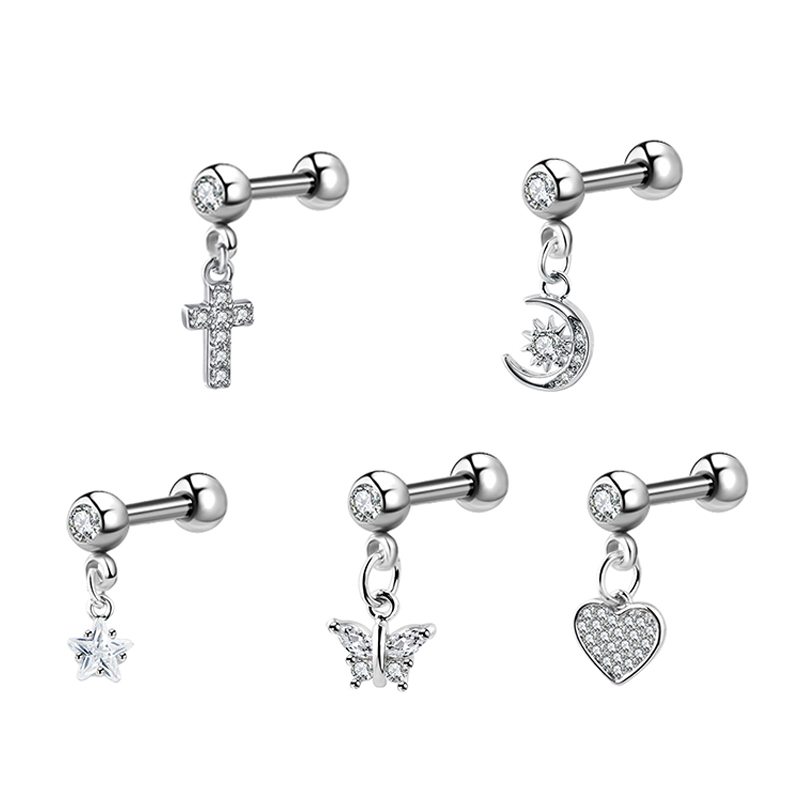 (.) Pendientes de circonita pa - Helix Cartilage Ring reseña y precio