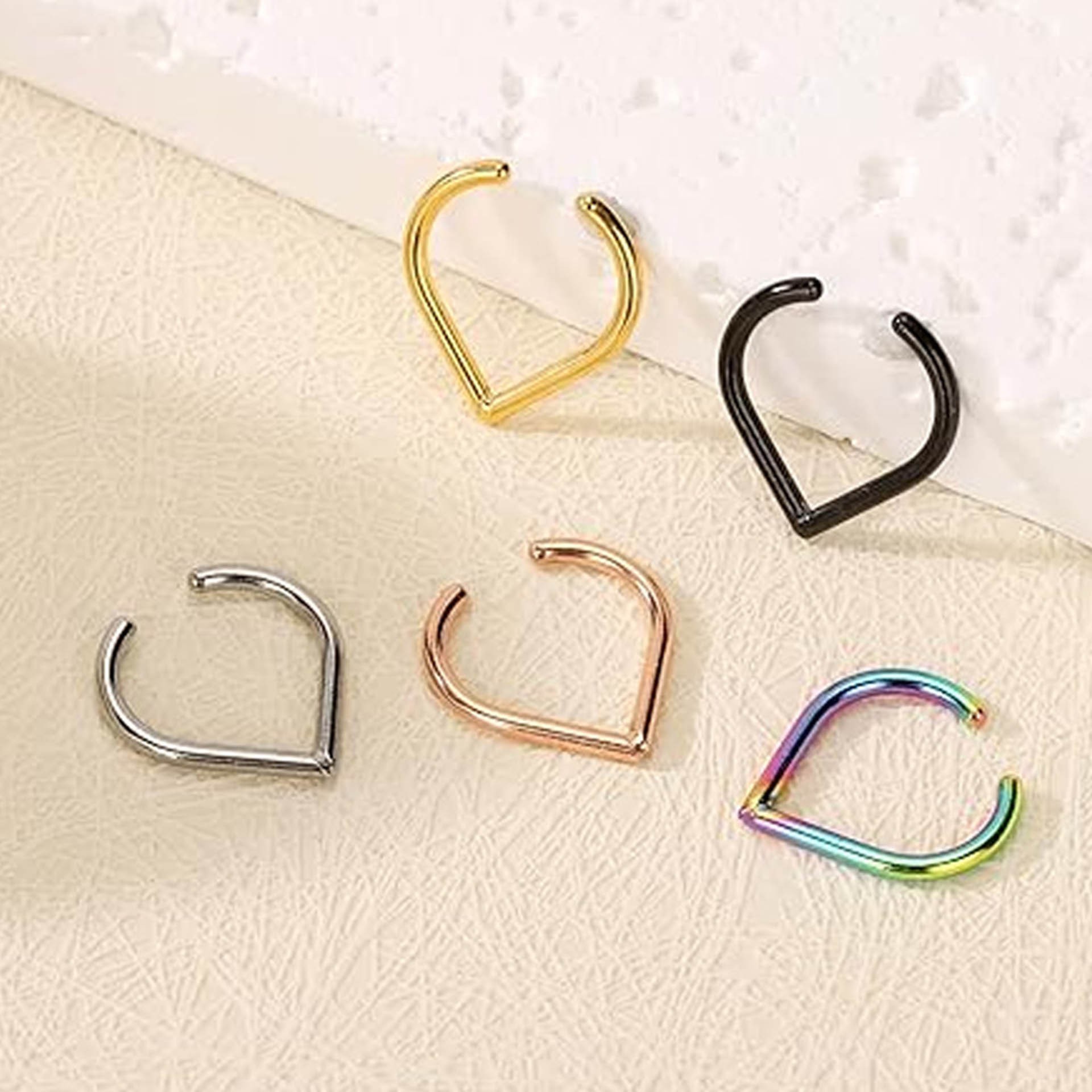 Juego de 5 Anillos de Nariz Fa - Body Jewelry And Earrings reseña y precio