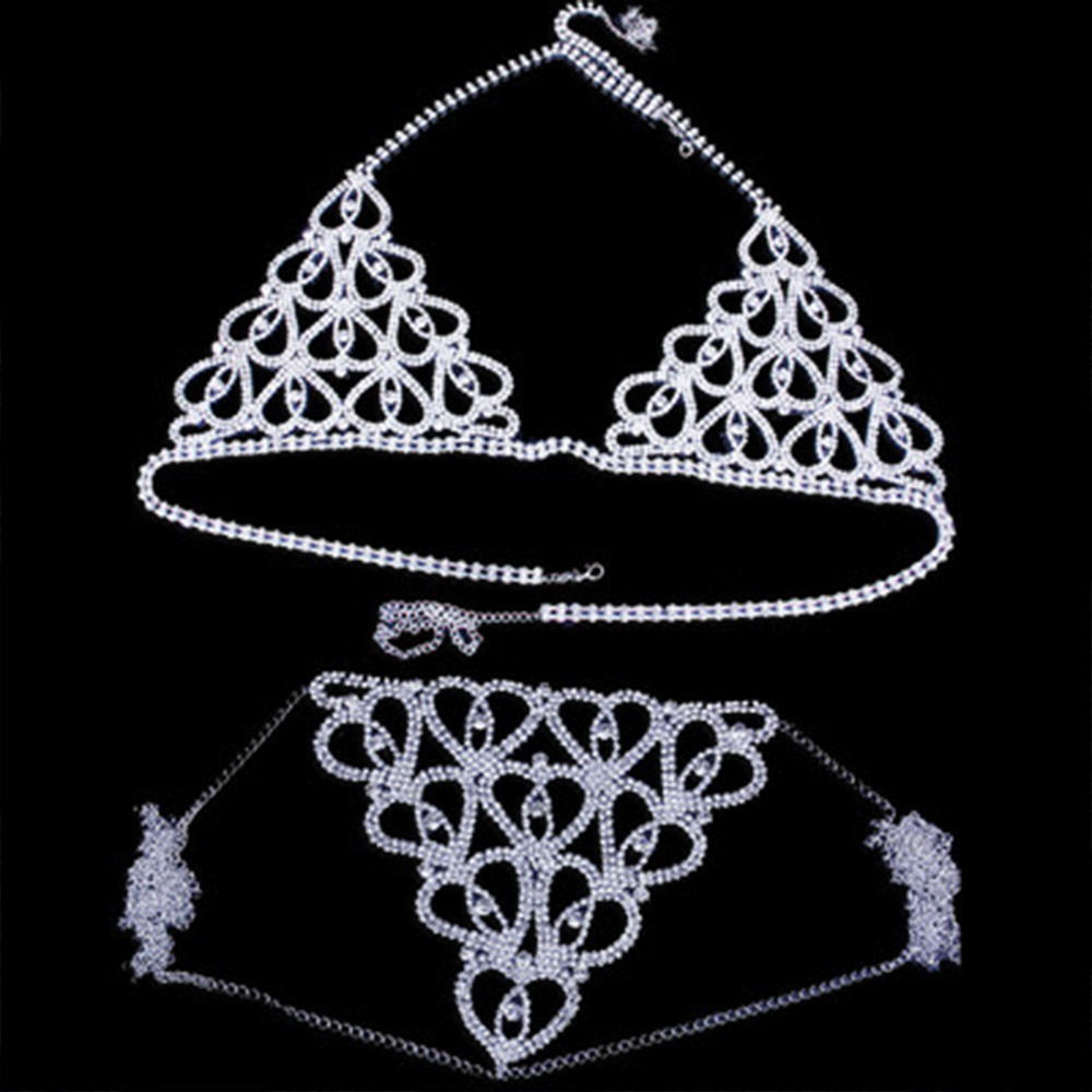 Conjunto de sujetador y Tanga  - Body Jewelry Rhinestone reseña y precio