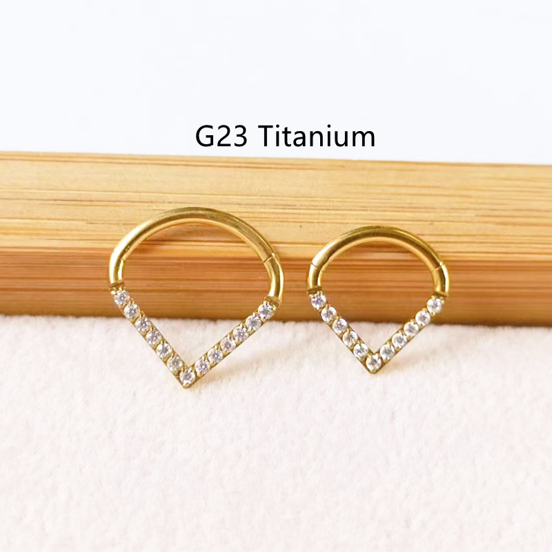 10 Uds G23 titanio F136 CZ cor - Clicker Ring Seamless reseña y precio