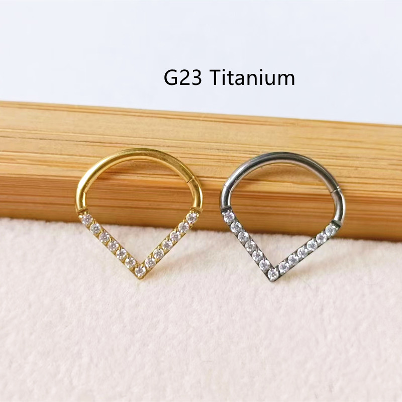 10 Uds G23 titanio F136 CZ cor - Clicker Ring Seamless reseña y precio