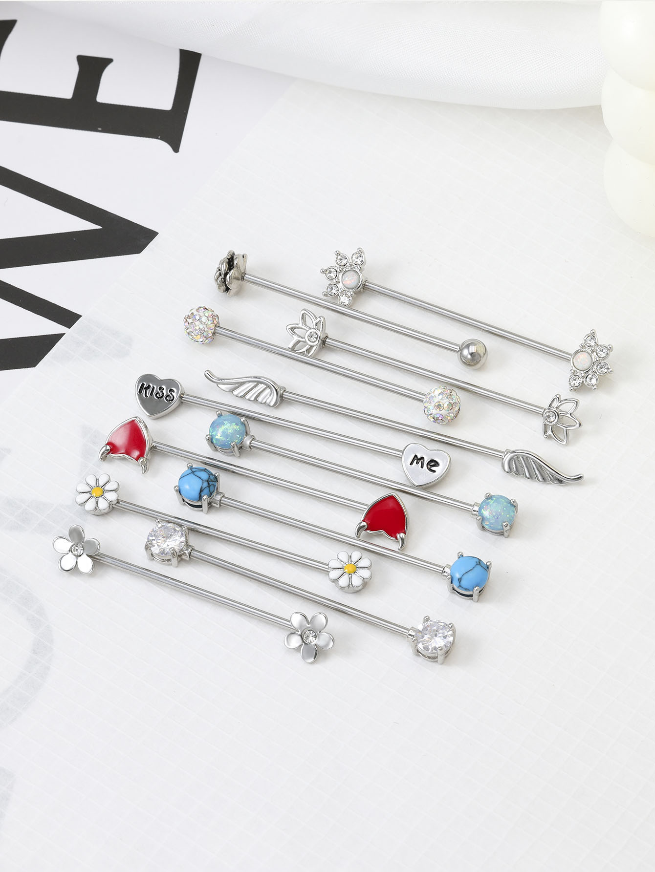 16G flechas corazones barra In - Body Jewelry Industrial reseña y precio