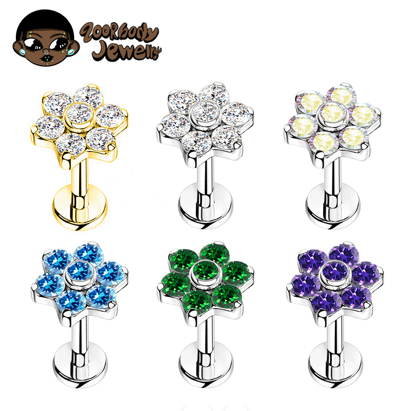 ASTM F136 Piercing de flor de  - Zoor Body Jewelry reseña y precio