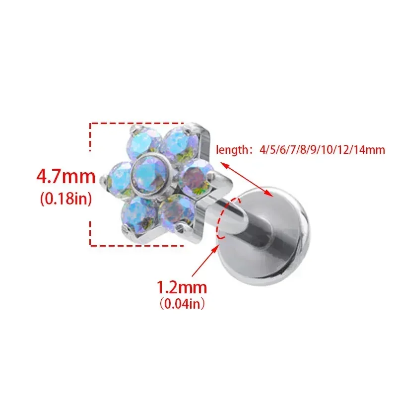 ASTM F136 Piercing de flor de  - Zoor Body Jewelry reseña y precio