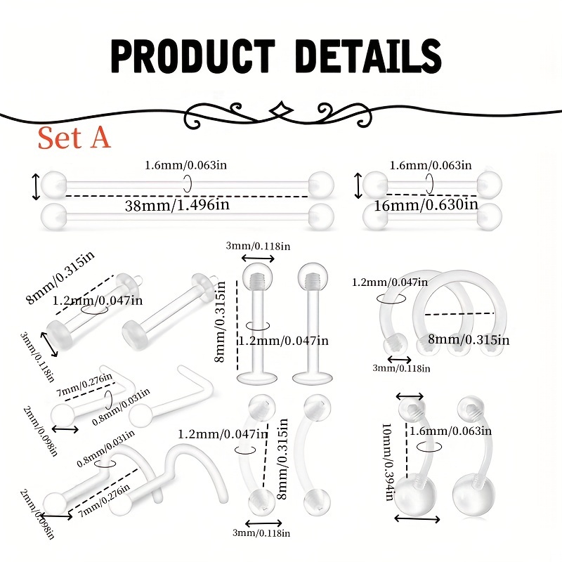 36 Uds Kit de perforación rete - Body Jewelry Industrial reseña y precio