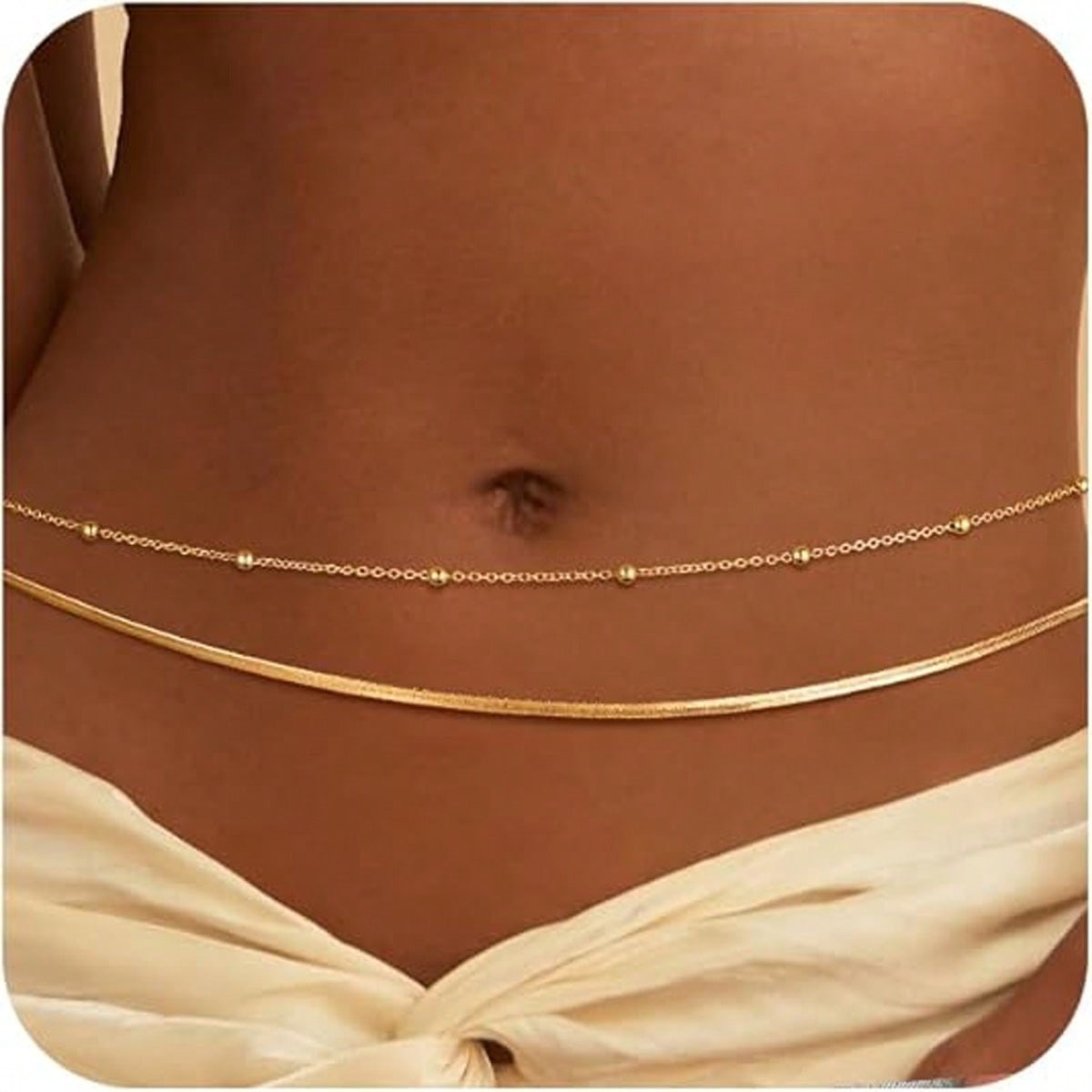 Cadena de cintura dorada para  - Body Jewelry Waterproof reseña y precio